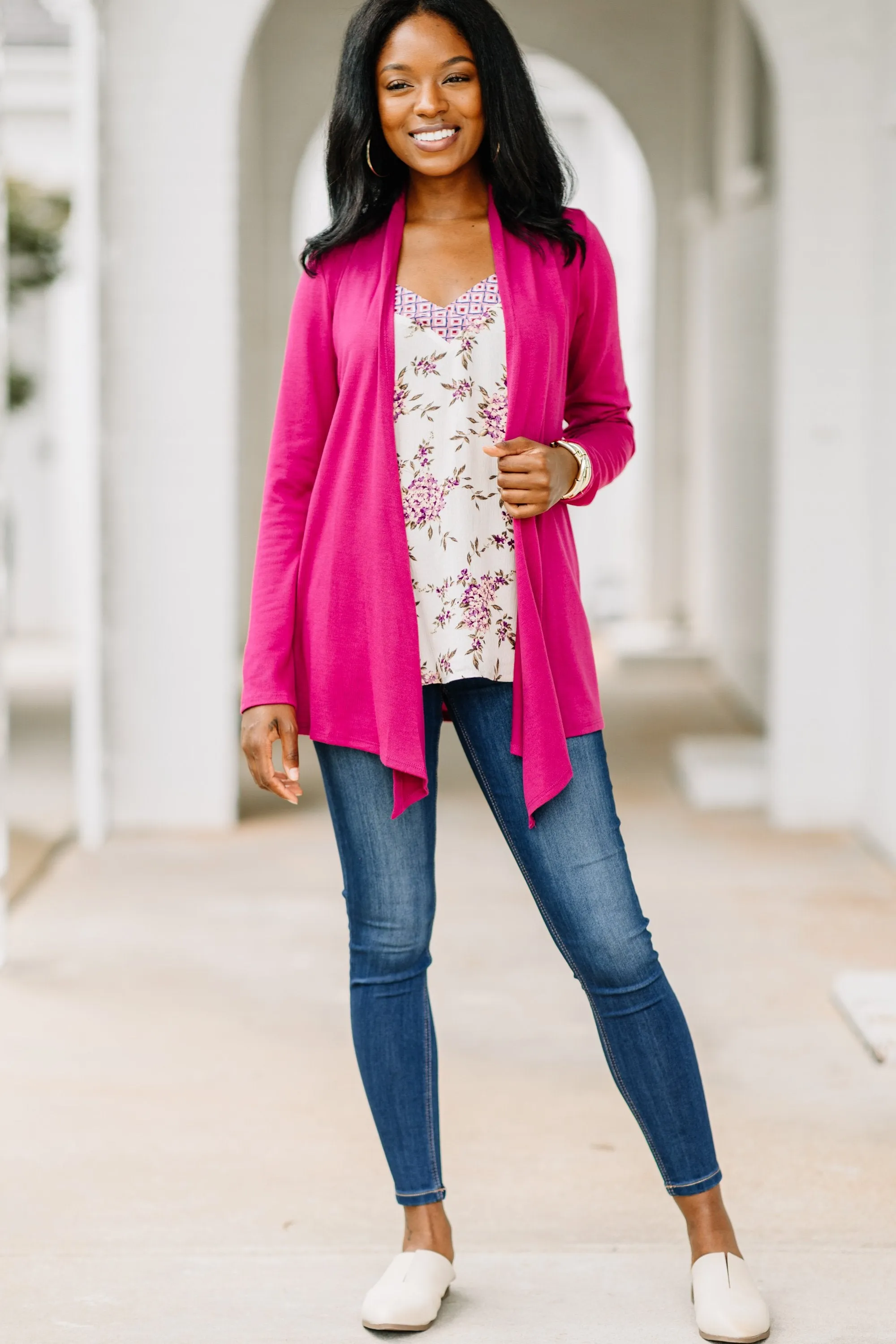 Undeniable Magenta Purple Classic Cardigan