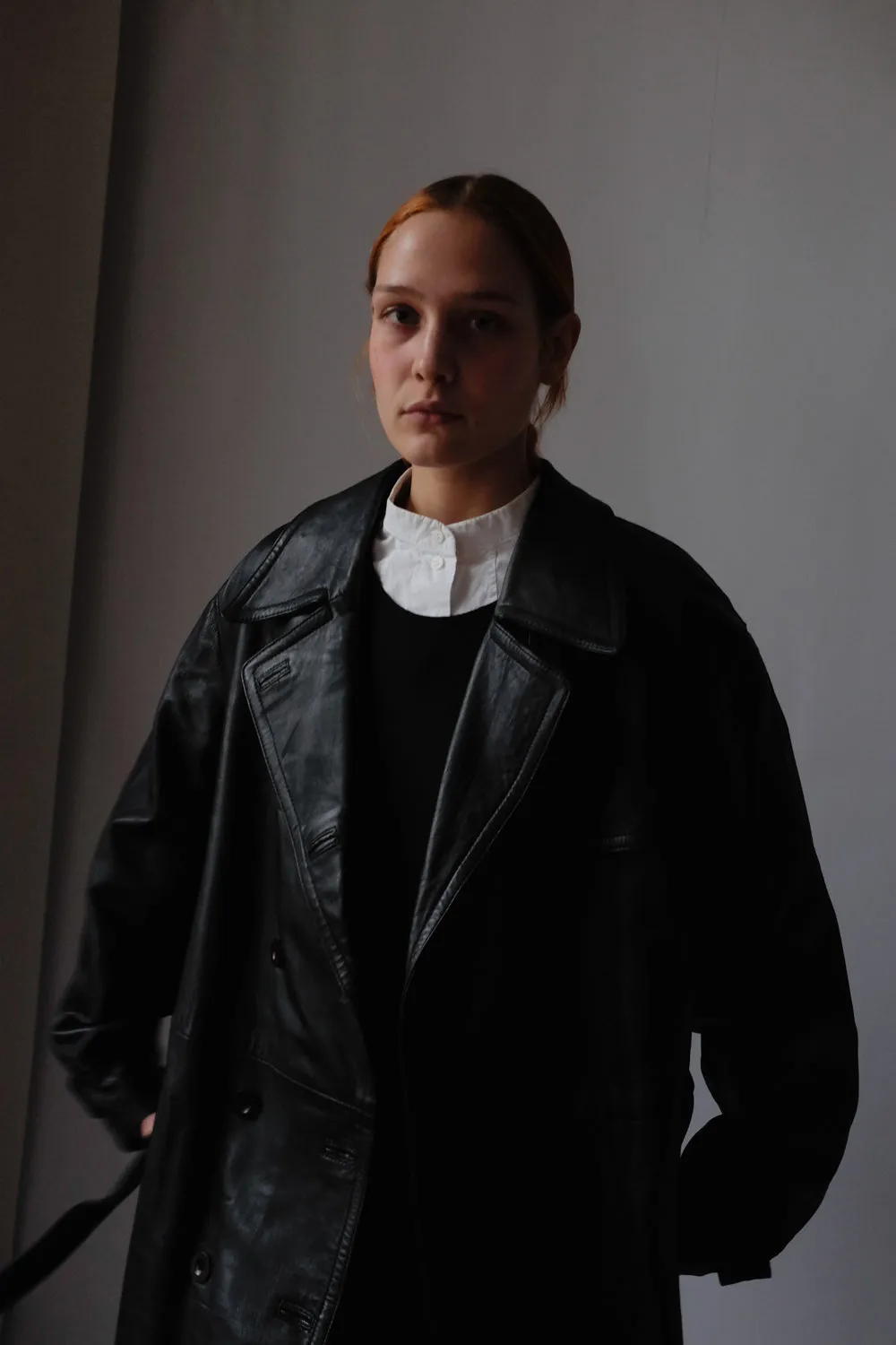 VINTAGE 1980 WARM BLACK LEATHER COAT