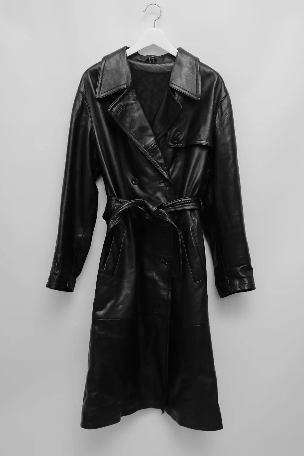 VINTAGE 1980 WARM BLACK LEATHER COAT