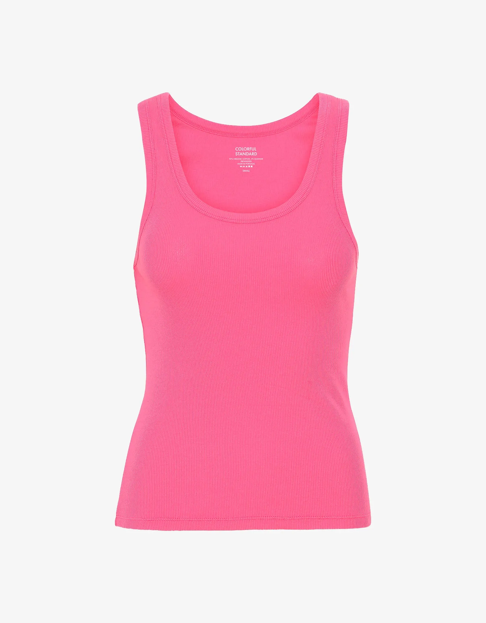 Women Organic Rib Tank Top - Bubblegum Pink