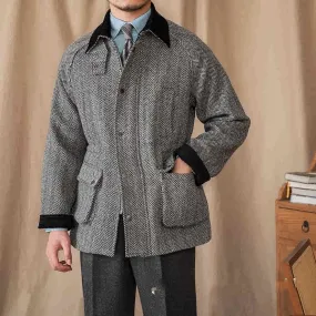 Wool Herringbone Heavy Retro Warm Jacket