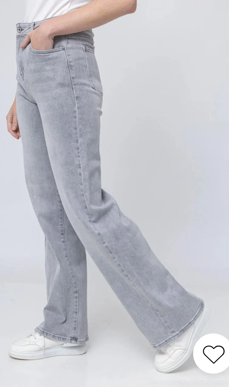 Zoe Wide Leg Jeans Soft Grey